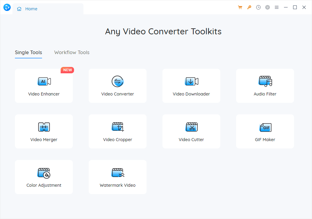 Интерфейс Any Video Converter с набором инструментов
