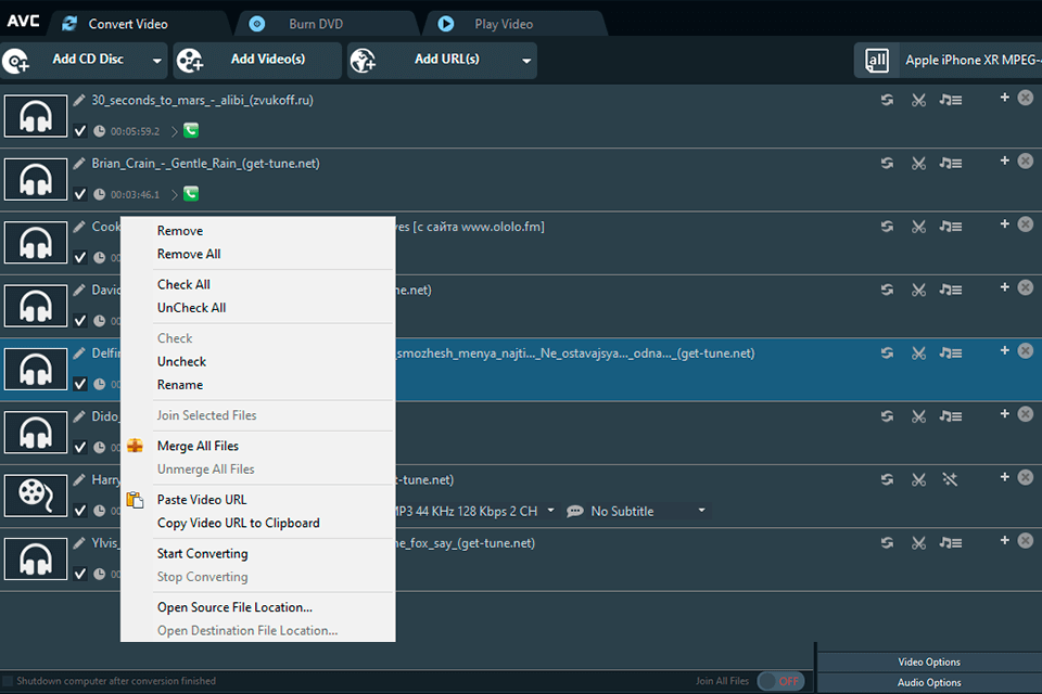 Any Video Converter для VOB в MP4