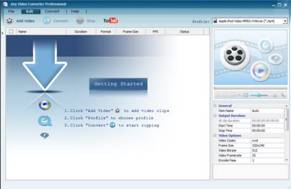 Any Video Converter при работе с WebM и MP4