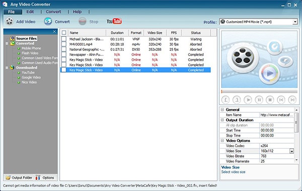 Интерфейс Any Video Converter