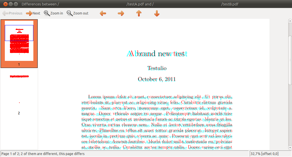 Сравнение PDF через технический diff-инструмент