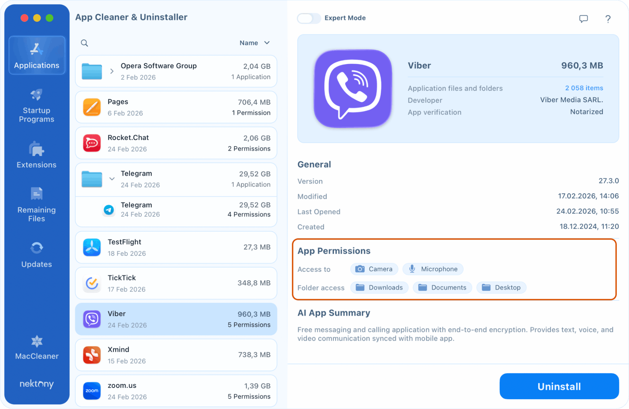 Права доступа приложения