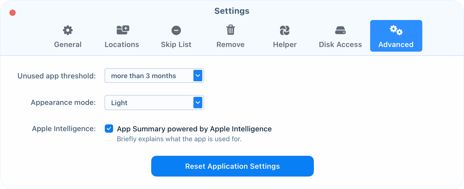 Вкладка Advanced