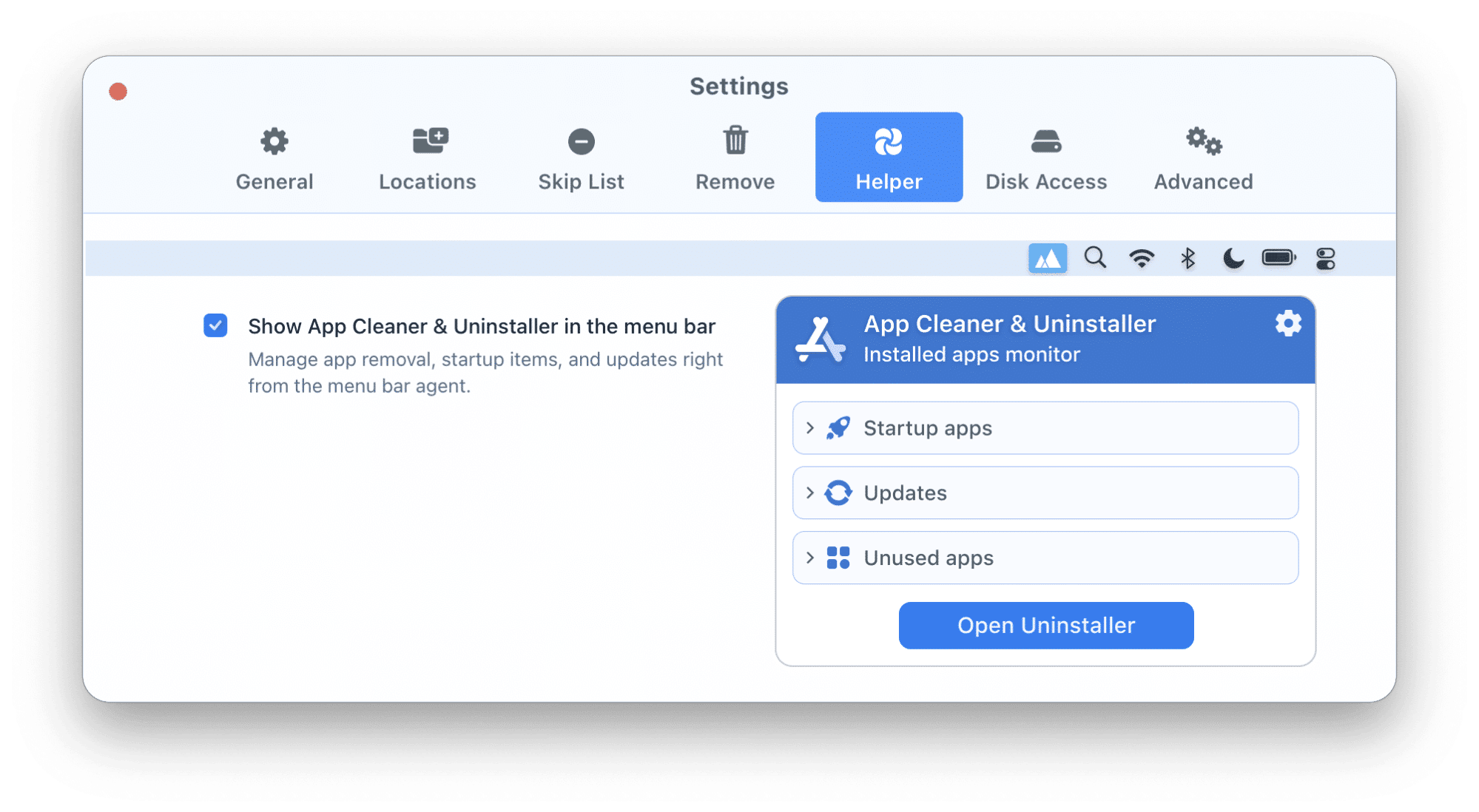 Вкладка Helper