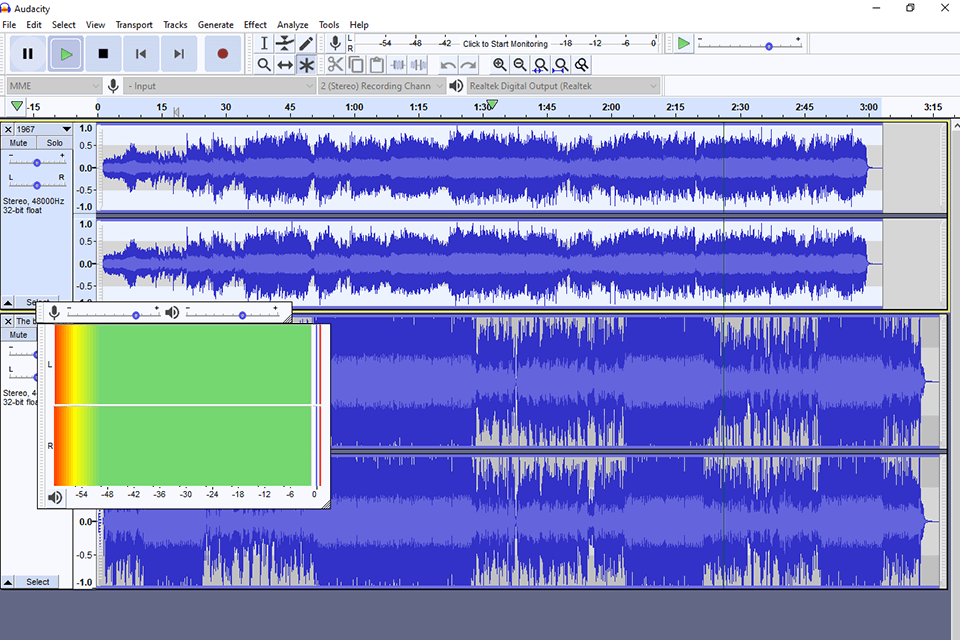 Интерфейс Audacity