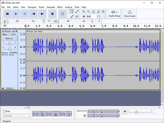 Разметка фрагментов в Audacity