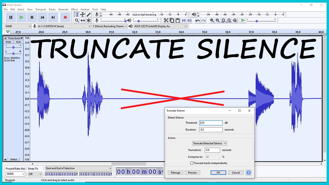 Truncate Silence в Audacity