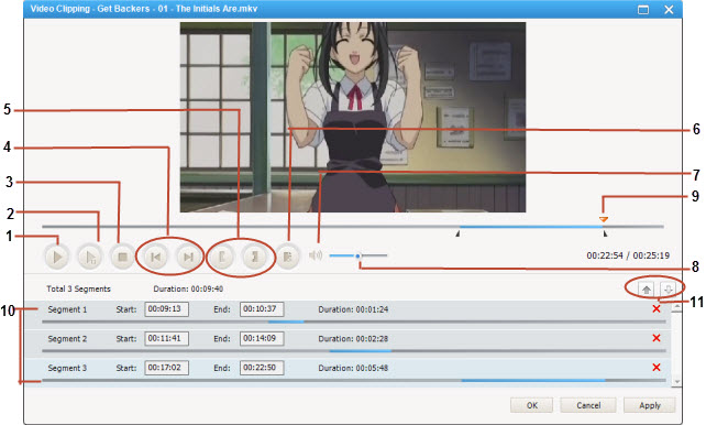 Окно Audio Clipping в Any Audio Converter