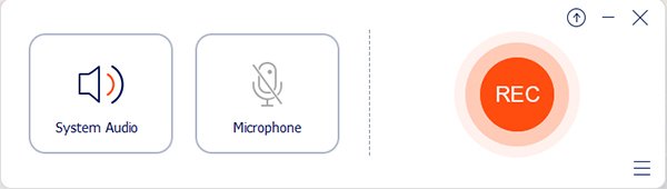 Панель записи Apeaksoft Free Online Audio Recorder