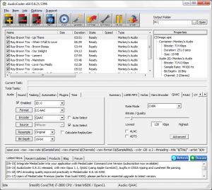 Настройка QAAC и AAC-параметров в AudioCoder