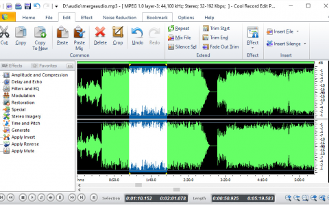 Интерфейс редактирования в Cool Record Edit Pro