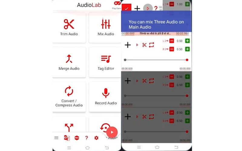 Интерфейс AudioLab для обработки и смешивания аудио