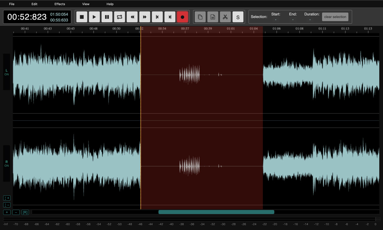 AudioMass: интерфейс браузерного аудиоредактора