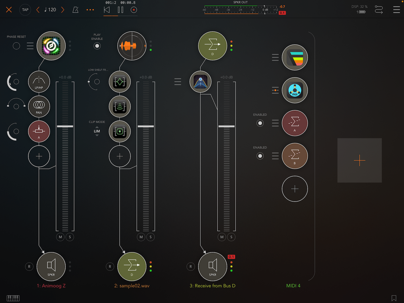 Скриншот AUM на iPad