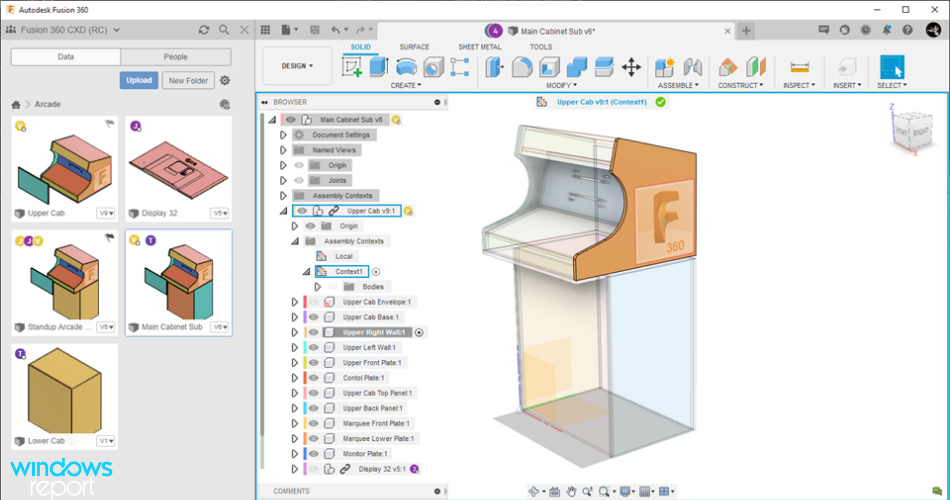 Интерфейс Fusion 360