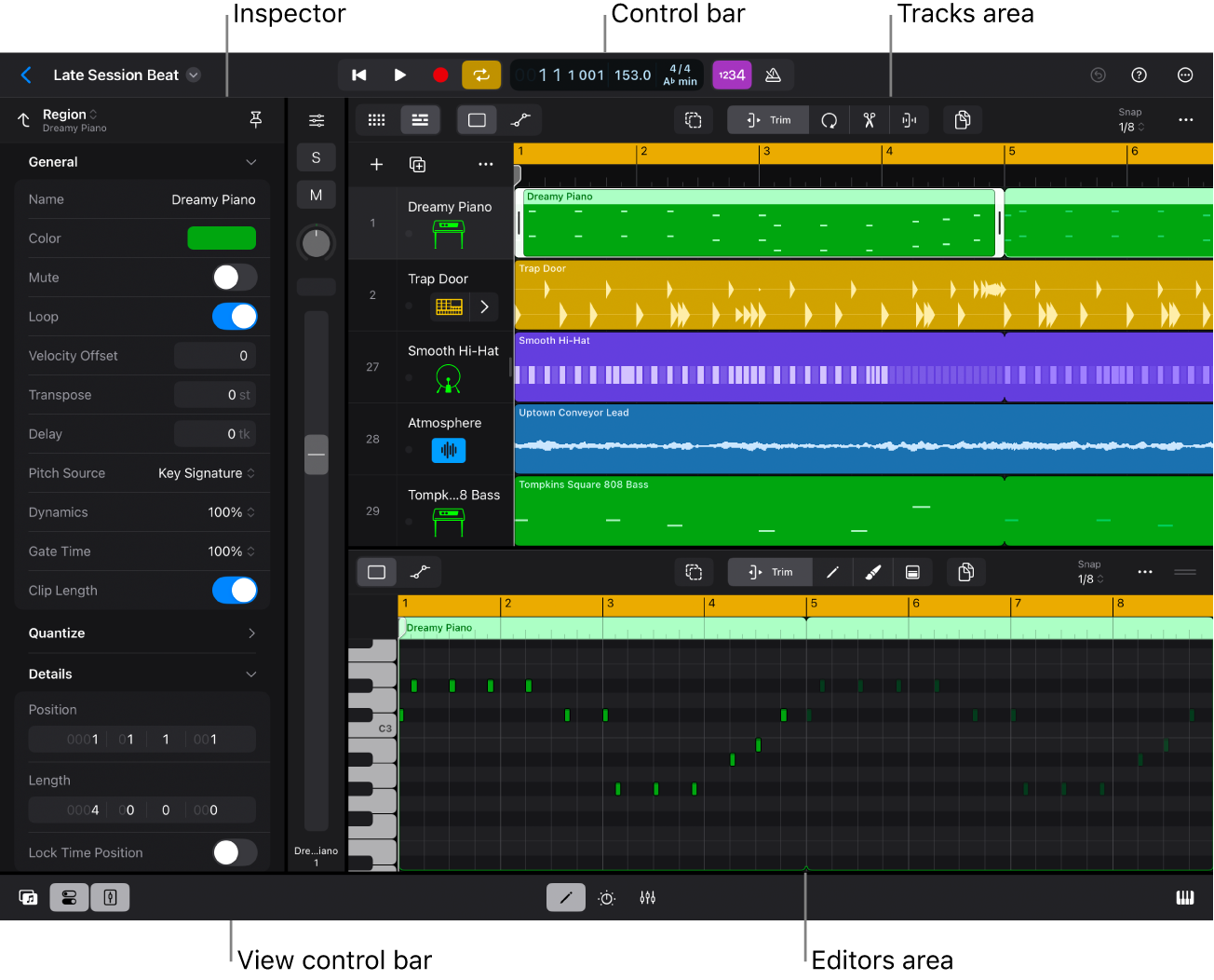 Скриншот Logic Pro на iPad