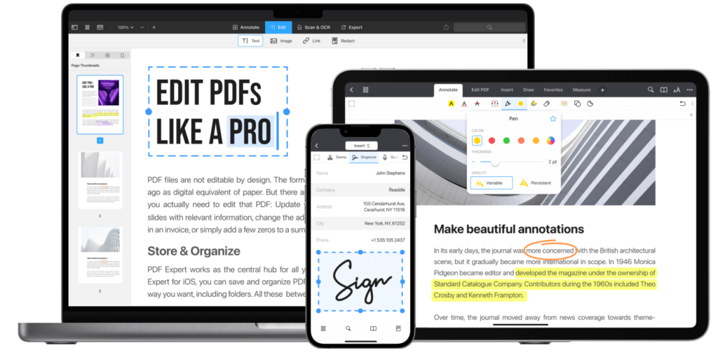 Скриншот PDF Expert