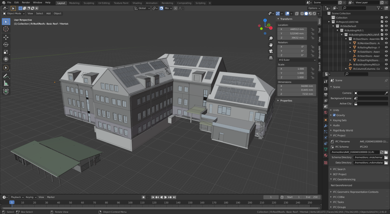 Интерфейс Bonsai в Blender