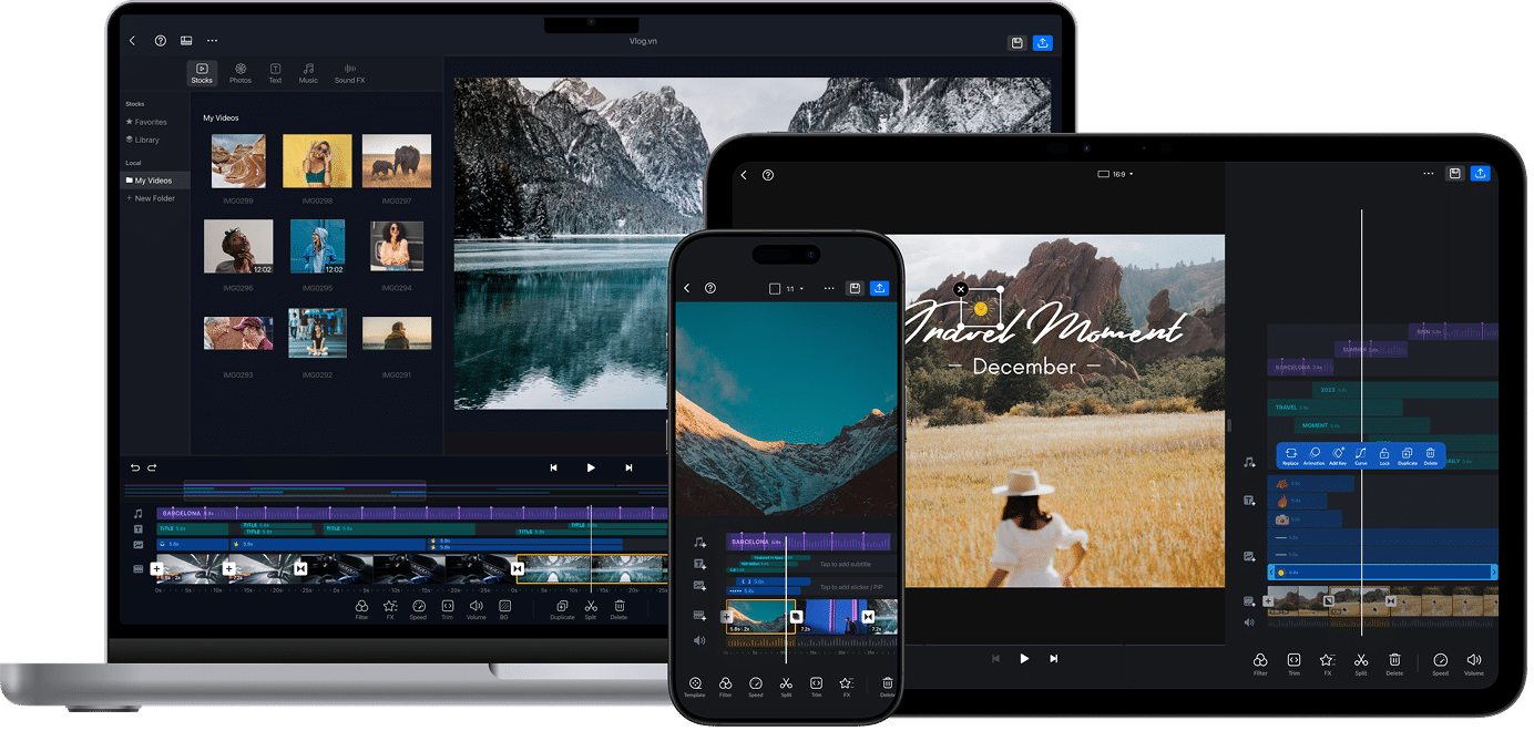 Скриншот интерфейса VN Video Editor