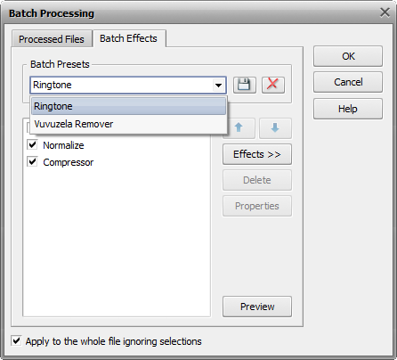 Batch Processing в AVS Audio Editor