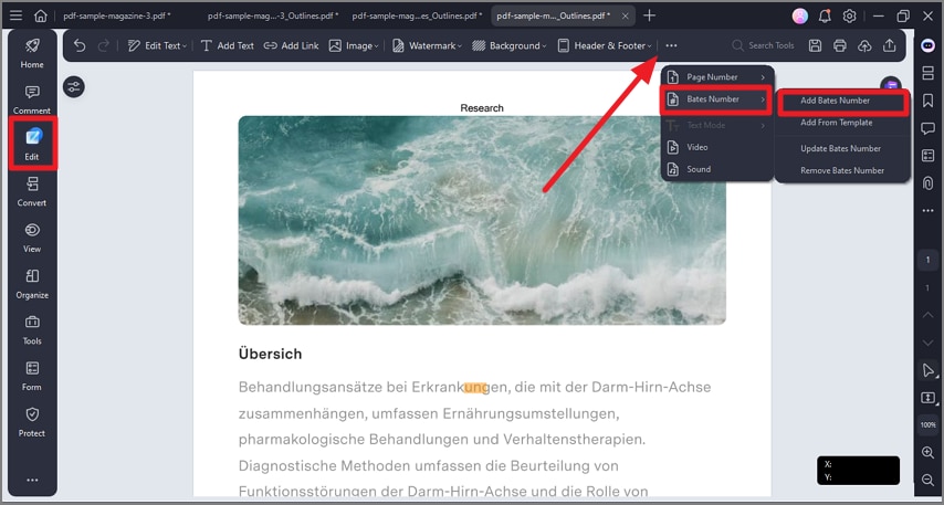 Добавление Bates Number в Wondershare PDFelement Pro