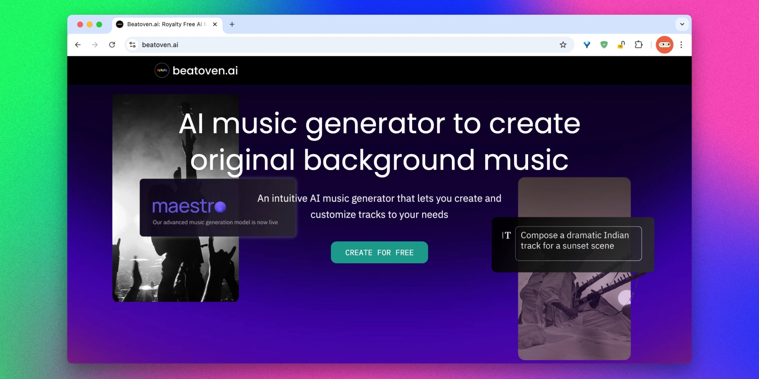 Интерфейс Beatoven.ai