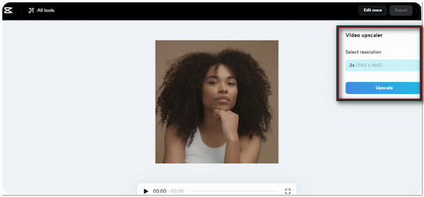 Запуск улучшения видео в CapCut