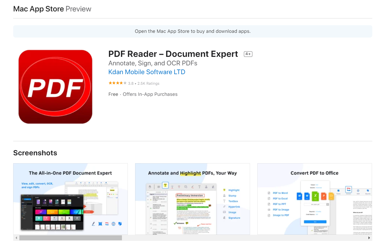 Интерфейс PDF Expert