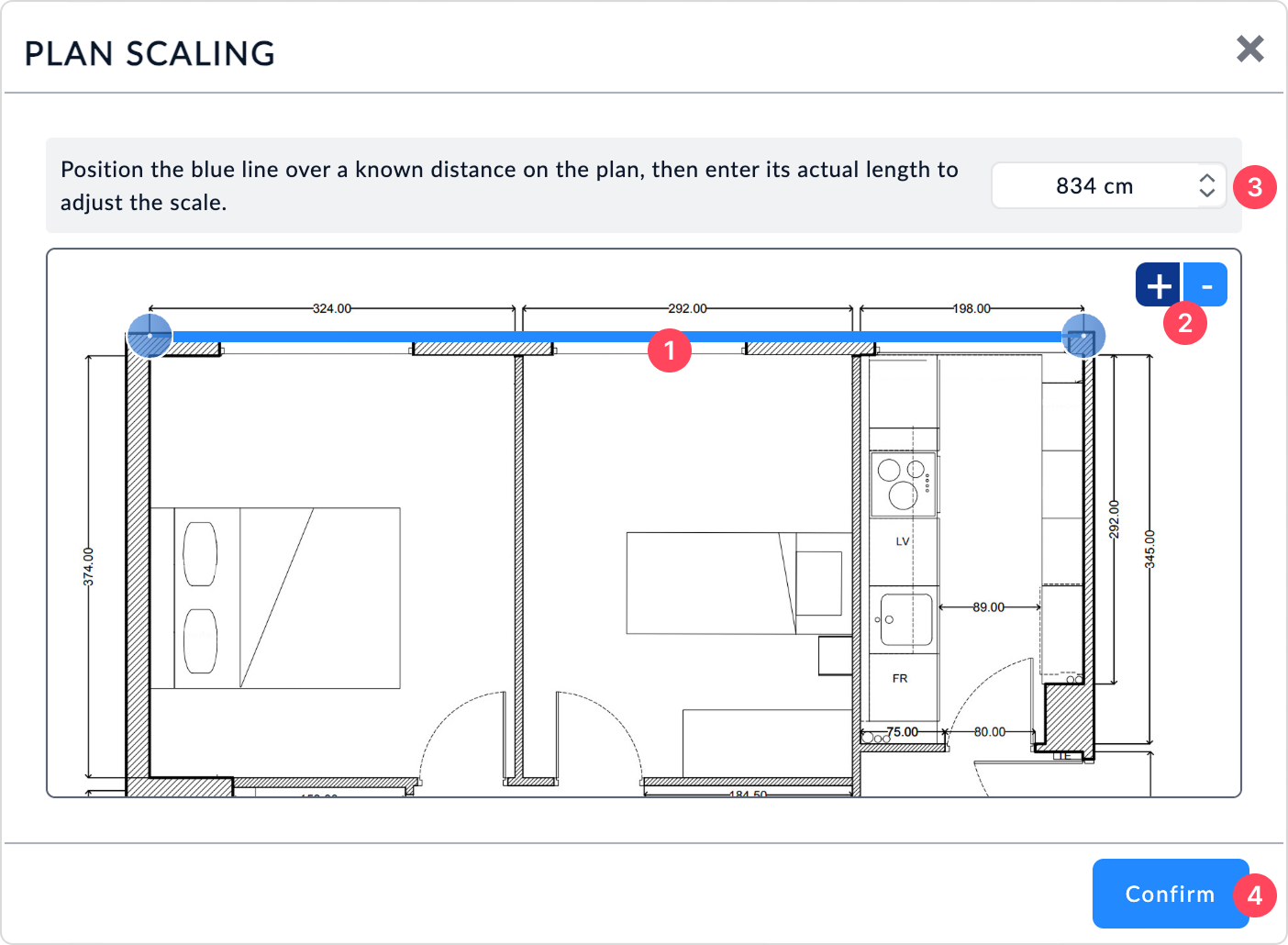 Окно Plan Scaling в Space Designer 3D
