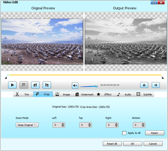 Окно Video Edit в Bigasoft Total Video Converter