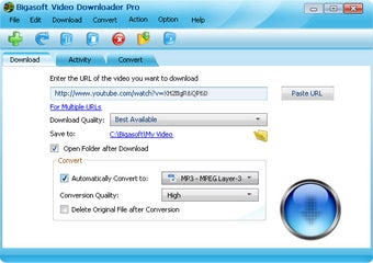 Главное окно Bigasoft Video Downloader Pro
