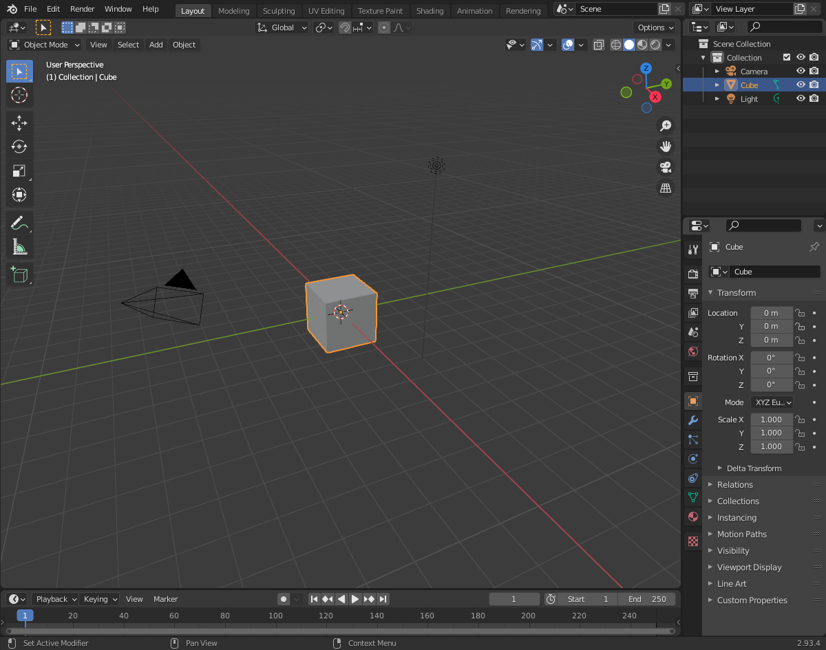 Интерфейс Blender