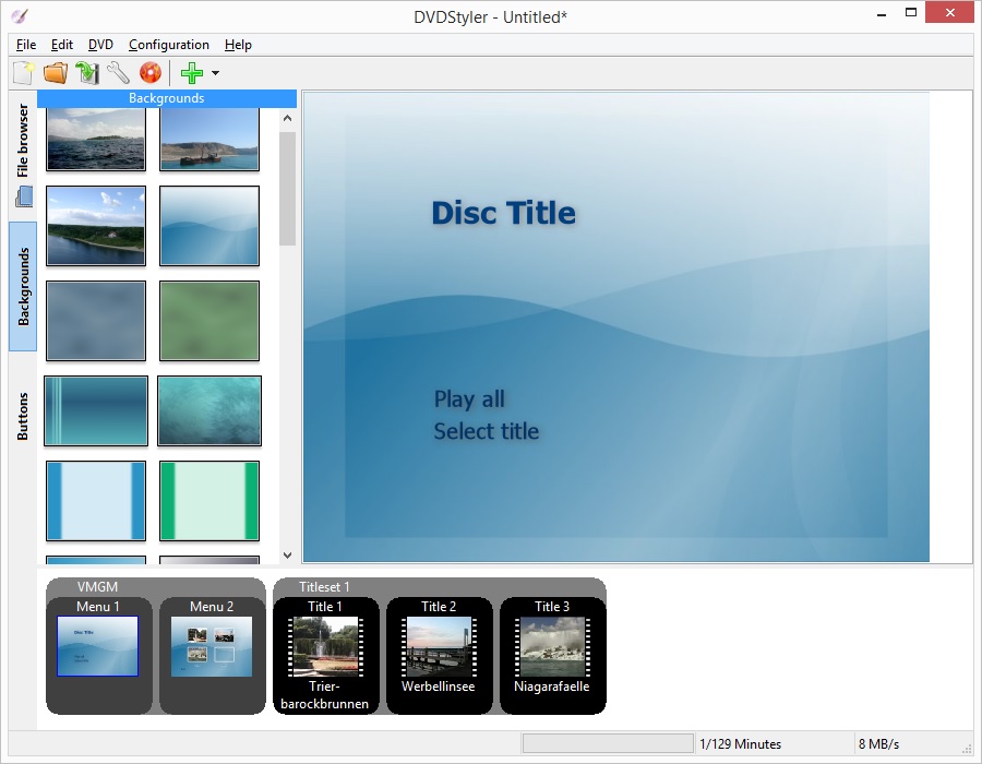 Интерфейс DVDStyler