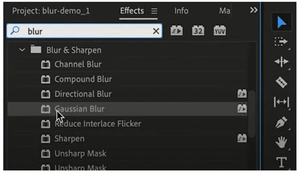 Adobe Premiere Pro: размытие водяного знака маской