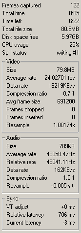 Информационная панель захвата
