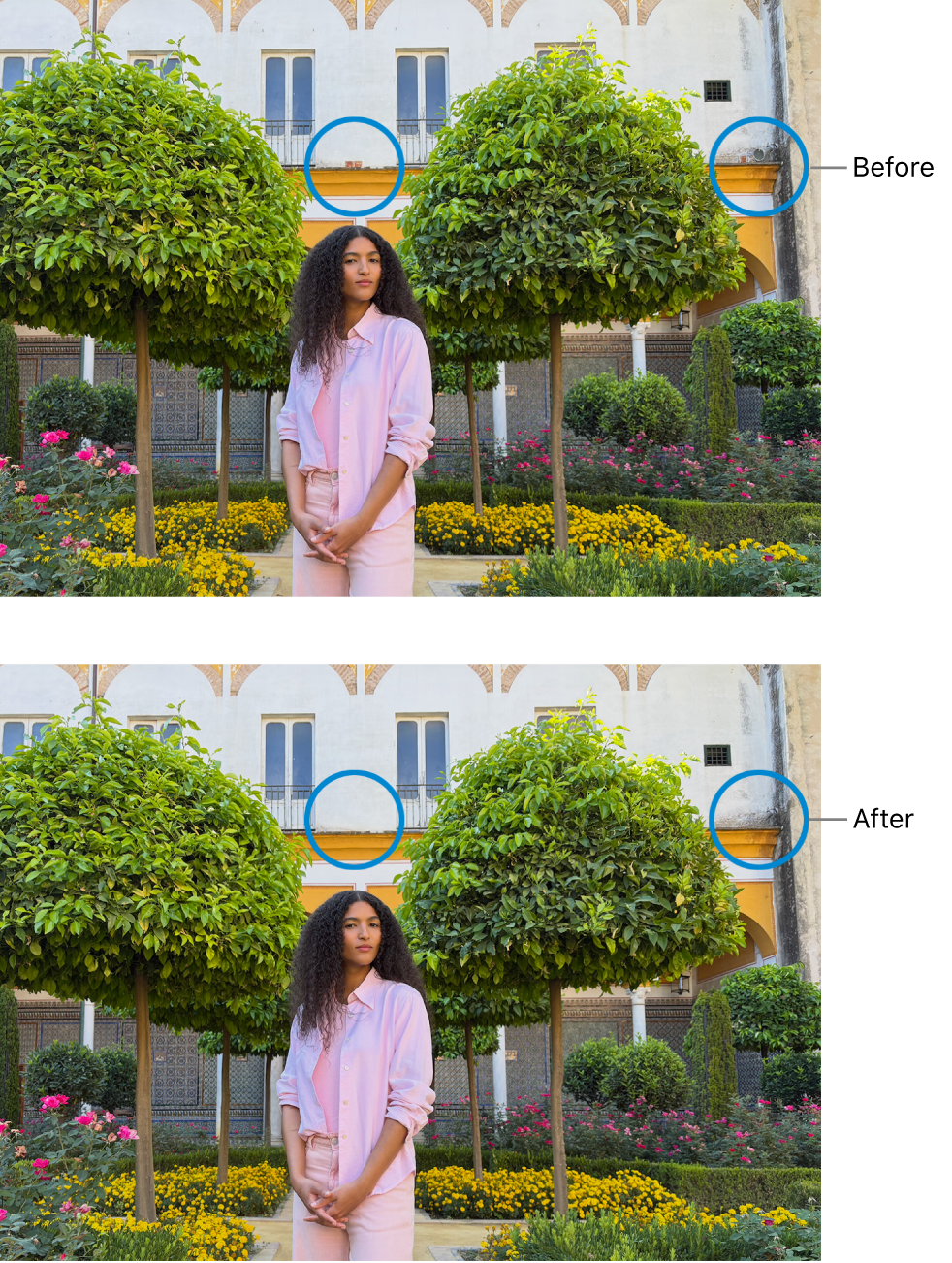 Фото на Mac — пример ретуши мелких дефектов