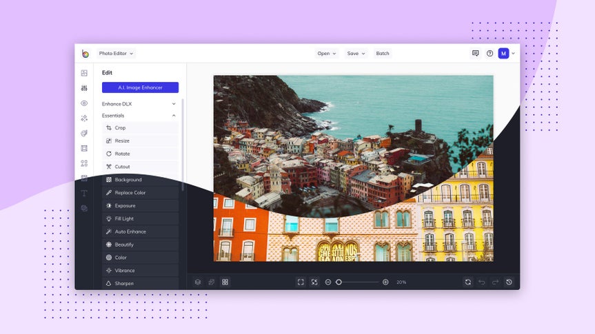 BeFunky — интерфейс онлайн-редактора