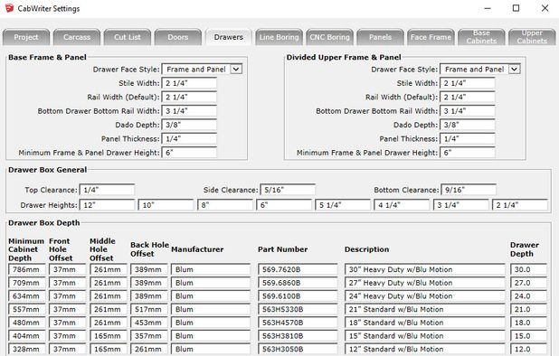Интерфейс CabWriter