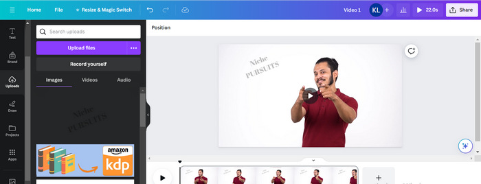Добавление водяного знака в Canva