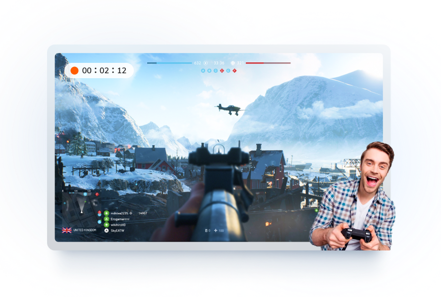 HitPaw Screen Recorder — сценарий записи игрового процесса