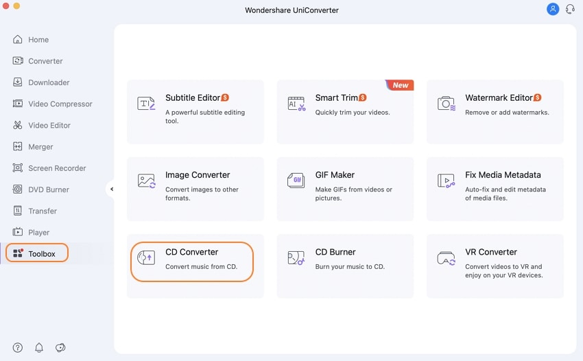 CD Converter в Wondershare UniConverter