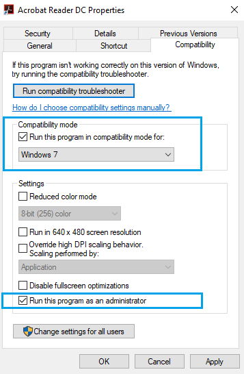Отключение защищённых настроек Adobe Reader