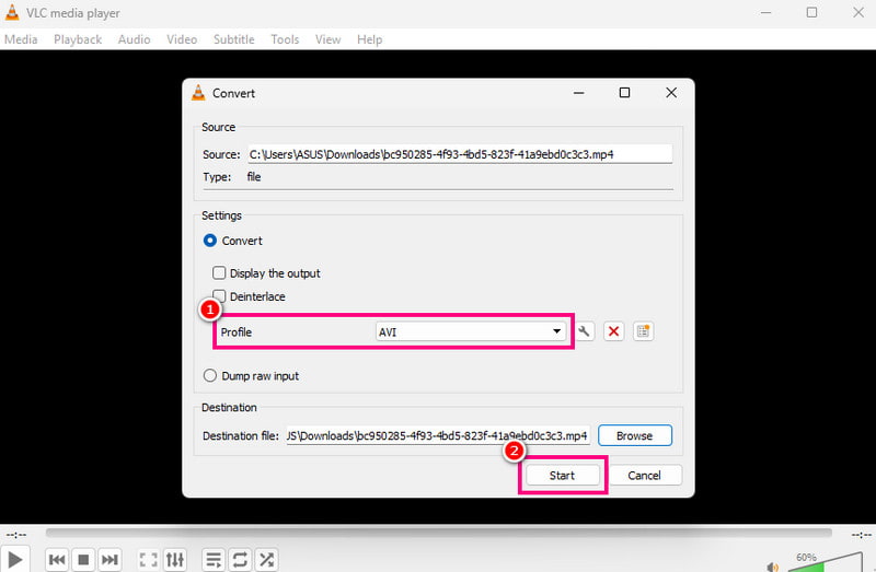 Конвертация видео через VLC