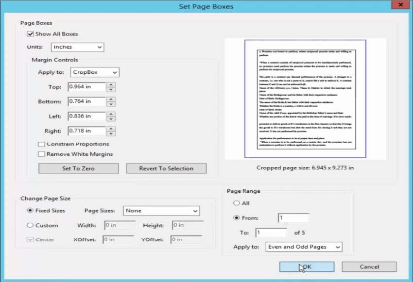 Set Page Boxes в Adobe Acrobat