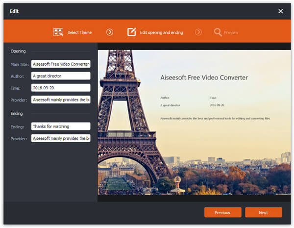 Редактор титров в Aiseesoft Free Video Converter