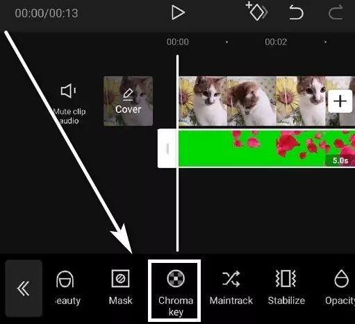 Хромакей в CapCut на телефоне