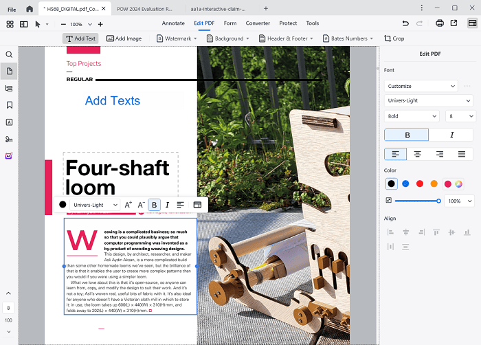 Редактирование текста в Cisdem PDFMaster