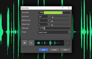 Параметры очистки и шумового гейта в WavePad