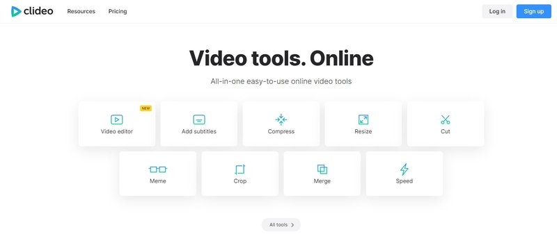 Интерфейс Clideo