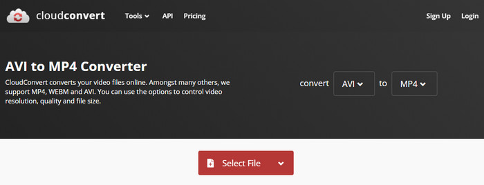 Конвертация AVI в MP4 через CloudConvert